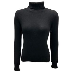 CELINE BLACK CASHMERE KNIT TURTLENECK SWEATER